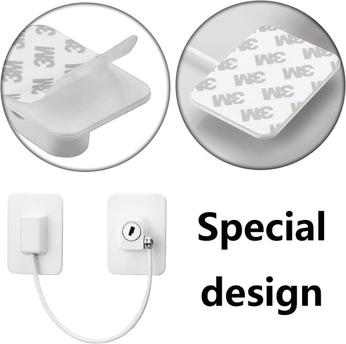 Upgrade 2025 Window Door Lock, 2Pcs Adhesive Cable Restrictor with Keys, Baby Child Safety Anti-Theft Lock