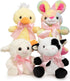 10'' Cow Stuffed Animal Baby Cow Plush with Big Bow Tie Cute Plush Toy Gift for Kids
