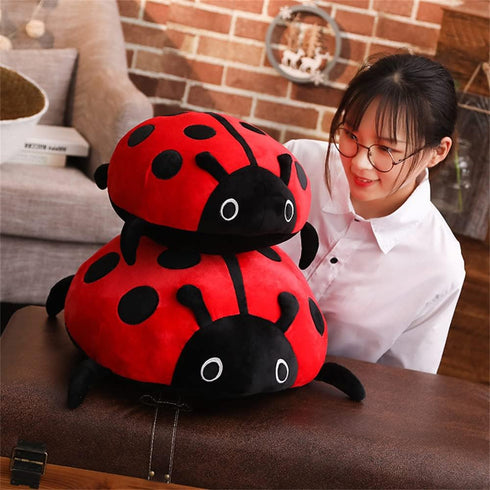 Cute Plush Toy Soft Ladybug Pillow Cushion - Novelty Gift for Children, Red, 65cm/25inch