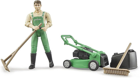 Bruder 62103 bworld Gardener with Lawn Mower and Accessories