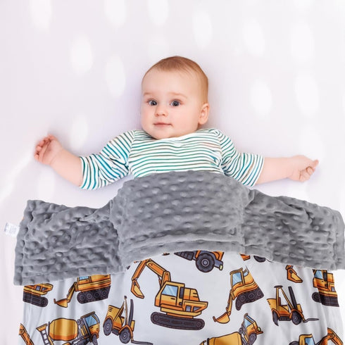 FIGEPO 30 40 Inch 1) New Born Baby Boy Double Layer Fuzzy Nursery Toddler Blanket - Soft Minky Daycare With Dotted