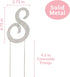 Letter S Cake Topper - Premium Silver Metal S Monogram Wedding or Anniversary Party Decoration with Rhinestone