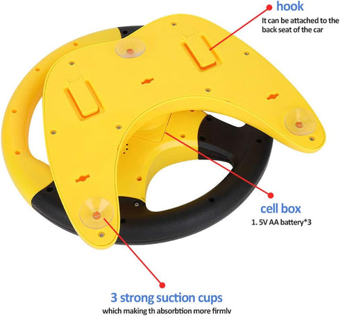 Coherny Simulated Driving Controller - Portable Steering Wheel Toy for Children, Educational Sounding Interactive Gift