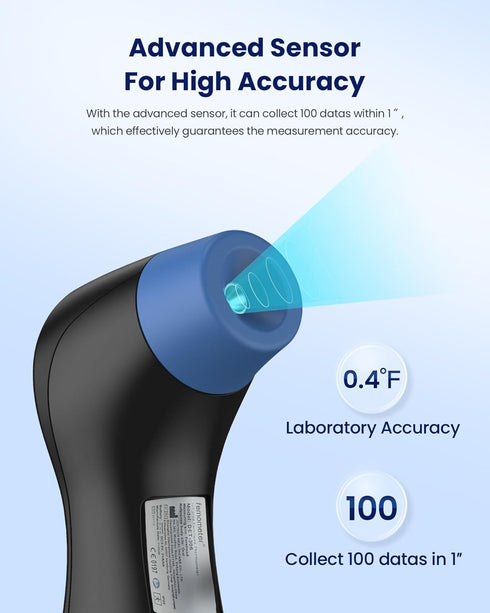 Forehead Thermometer for Adults and Kids, Digital Infrared Thermometer with Fever Alarm, 1s Reading, 3-Color Indicator,