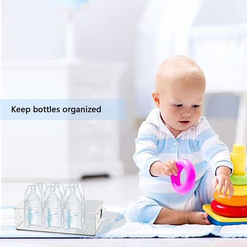 KPPTYTY Refrigerator&Countertop-3PC Baby Bottle Organizer, Plastic Storage Center for Baby Bottles and Food Jars