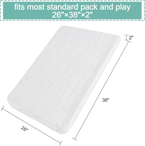 Luv4babe Pack 38" 26" Waterproof and Play Mattress Topper Pad x Fits for Graco & Baby Trend &Pamo Babe, Baby Dual Sided