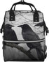 DWVTSLH Crow Birds Diaper Bag Backpack Multifunction Nappy Bags Waterproof Mummy Backpack Large