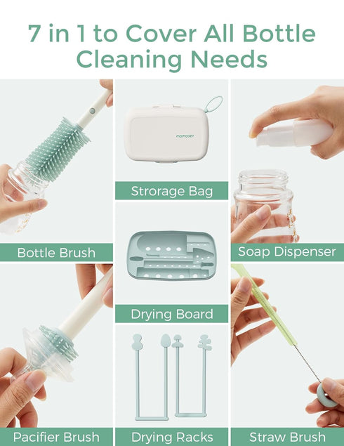 Momcozy Momcozy Set Natural Baby Bottle & Bottle Brush