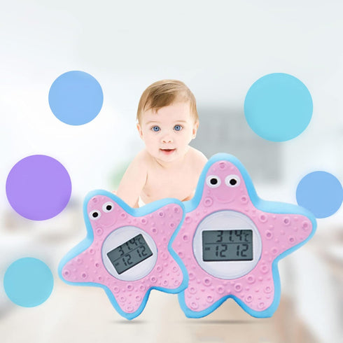 Hamwesh 3 Baby Bath Thermometer, LCD Display Auto On Off Bath Thermometer, Water with Silent Alarm Clock Timing Color