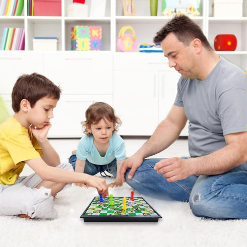Magnetic Snakes and Ladders Board Game Set, Lightweight Portable Design, Travel Game Gift for Kids and Adults
