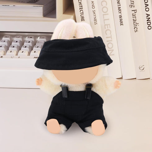 QUPIVA 15-17cm Summer Set 17 CM Dolls Clothes with Adjustable Belt& Cute Hat, Overalls Clothing for Doll, Cute Fashion