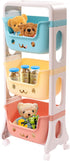 BAIODNB 3-Tier Rolling Cart, Toy Storage Organizer Utility Rolling Cart with Universal Wheels,