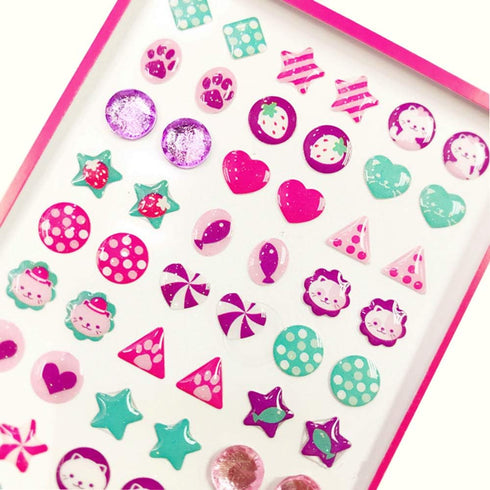 AUGSUN 240 Piece Sticker Earrings - 3D Gems Girls Self-Adhesive Glitter Craft Crystal Stickers