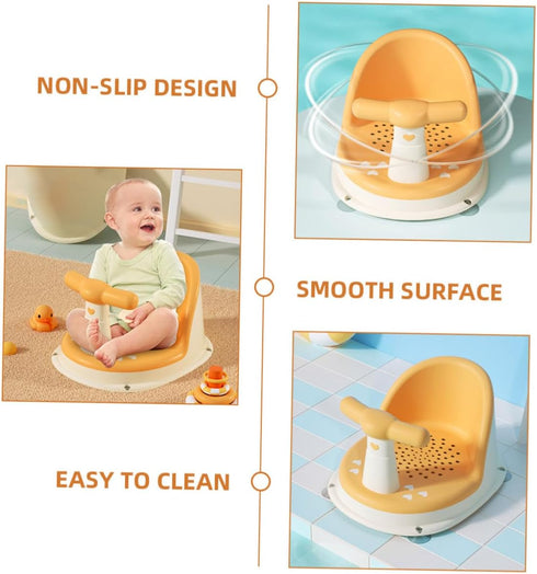 SECFOU Bath Seat for Months Anti-Slip Bathtub Support Chair with Compact Lightweight Design Safe Sitting Bath for Small