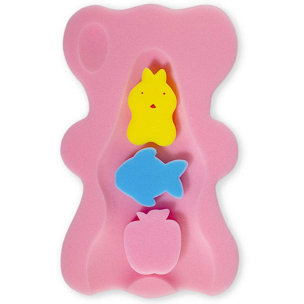 HALLO Soft Infant Bath Sponge, Skid Proof Baby Bath Mat, Newborn Odor Free (Pink)