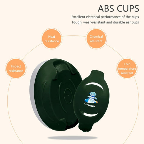 LYSIAN Baby Noise Reduction Earmuffs - Noise Cancelling Headphones for Infants, Hearing Protection (25dB Dark Green)