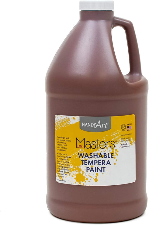 Handy Art Little Masters Washable Tempera Paint, 64 Fl Oz (Pack of 1), Brown
