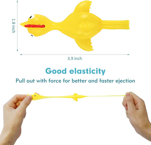BUVUDI 30 Pieces Rubber Chicken Slingshot Rubber Chickens Flying Chicken Slingshot Flicken Chicken Game Finger