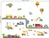decalmile Construction Transportation Wall Decals, Kids Bedroom Wall Stickers for Baby Nursery Playroom Decor