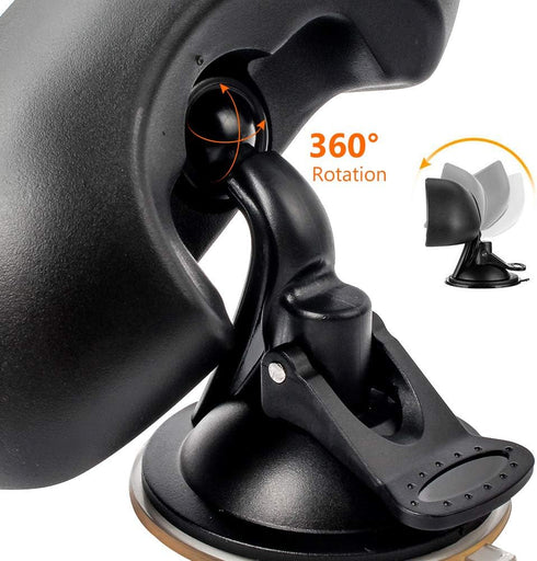 GES Rear View Mirror - 360 Degree Adjustable with Strengthen Suction Cup for Car (5.9 x 2.2 Inch, Black)