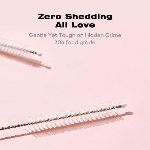 Set 10 (1/16" 1") Food-Grade Nylon Straw Brush - Sizes to - Safe for Baby Bottles & Hydro Flasks