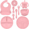 Happy Munchkins Silicone Baby Feeding Set | 9 PCS Baby Led Weaning Supplies Feeding