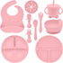 Happy Munchkins Silicone Baby Feeding Set | 9 PCS Baby Led Weaning Supplies Feeding