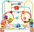 Alasum Toddler Car Toys, Bead Maze Toy, Funny Round Wooden Roller Coaster for Kids