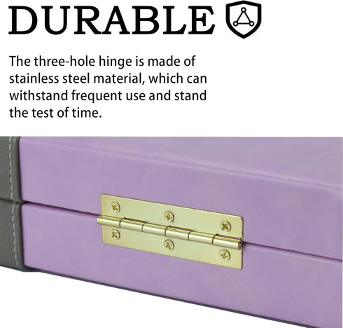 Backgammon Sets 15 inch Backgammon Sets Backgammon Set for Adults, Purple Classic Board Game with Premium Leather Case