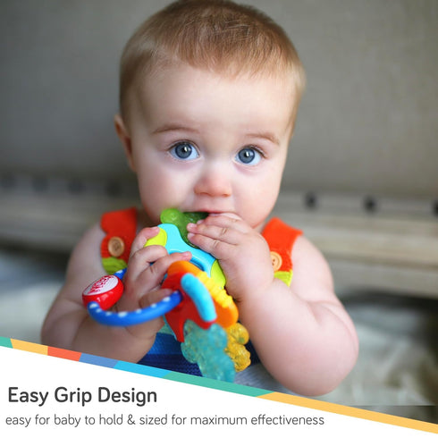 Nuby Ice Gel Teether Keys - Silicone Soothing Baby Teether Toys for Infants - Gentle for Sore Gums Colorful and Fun