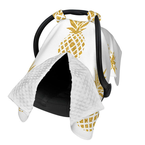 Hcpwzrf Summer Gold Pineapple Baby Car Seat Cover & Nursing Cover - Breathable