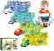 RAESOUL Christmas Stocking Stuffer 4 Sets 4in1 Puzzle Racer Kids Car Track Set,4