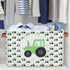 Closet 2 Pack Truck Car Storage Basket, Green Tractor Foldable Storage Bin with Handle Fabric Rectangular Storage Box