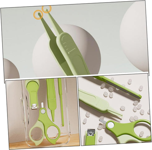 Set Trimmer Nail Clipper with Nail Filer and for Infants, Portable Green Grooming Kit for Newborns and Travel