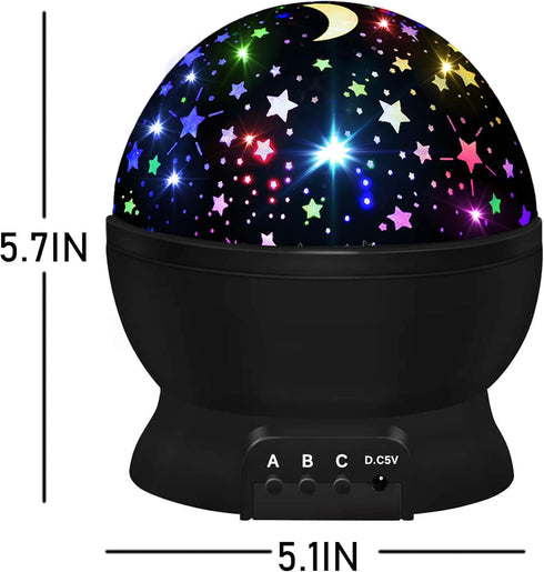 3 4 5 6 7 8 360 4 Bulbs 16 Night Light for Kids,Boys Toys for Year Old Boys,Star Projector Degree Rotation - LED Light