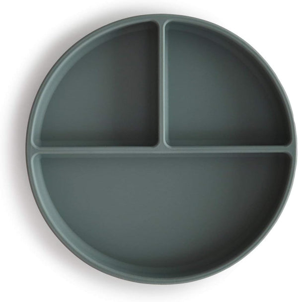 mushie Silicone Suction Plate | BPA-Free Non-Slip Design (Dried Thyme)