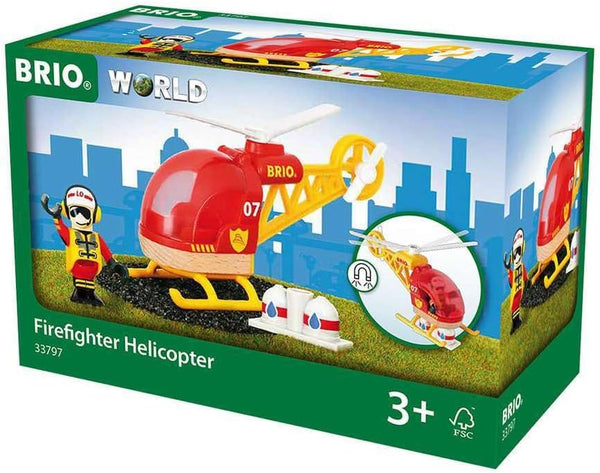 BRIO World - 33797 Firefighter Helicopter Toy for Kids Ages 3 and Up - 3 Piece
