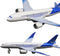 OTONOPI Airplane Toys Bump and Go Airlines Die Cast Metal Model Plane