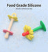 Set, 324 Baby Teether Toy Hand Held Pacifier, Food-Grade Silicone, BPA-Free, Easy-Hold Handle, Natural Fruit Texture