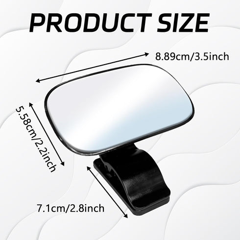 QQWD 3.5" 2.2" 360 Car Seat Mirror for Baby Rear Facing, x HD Glass Degree Adjustable Curved Large View Mirror, Wide