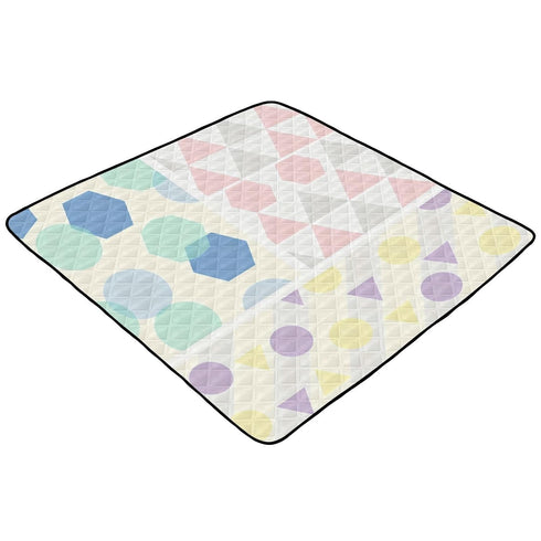 GuoChe 50'' 50'' Food Freshness Shapes Abstract Pattern Large Non-Slip Baby Activity Play Mat for Floor One-Piecing