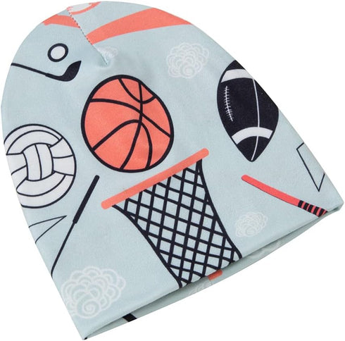Galabloomer Newborn Swaddle Blanket with Beanie Set, Baby Boy Receiving Blanket Sports Ball