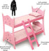 Toy Blossoms and Butterflies Doll Bunk Bed by Badger Basket - Pink with Ladder and Bedding for 20 inch Dolls