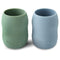 PandaEar 2 Pack Tiny Silicone Drinking Training Cup for Baby and Toddler (Blue/Green)