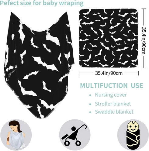 Halloween Bat Goth Baby Stuff, Soft & Cozy Newborn Swaddle Blanket for Boys and Girls