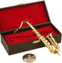 Dselvgvu 6.22"x3.07"x1.12") Miniature Saxophone with Stand and Case Brass Mini Musical Instrument Replica Collectible
