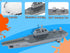 Set Crelloci Aircraft Carrier Military Naval Ship with Pull Back Army Fighter Jet Toy Small Scale Model Plane Submarine