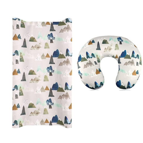 Changing Pad Cover & Nursing Pillow Cover, Neutral Breastfeeding Pillow Slipcover for