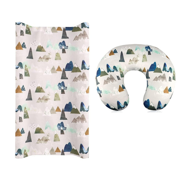 Changing Pad Cover & Nursing Pillow Cover, Neutral Breastfeeding Pillow Slipcover for
