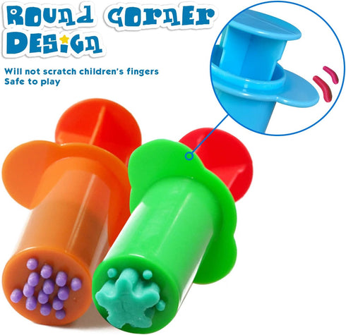 Assorted Colors Dough Extruders Set - Set of 10 Designs
